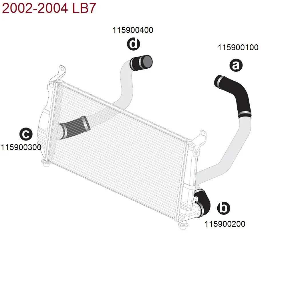 PPE Silicone Hoses and Stainless Steel Clamps, 2002-2004 LB7 - Image 2