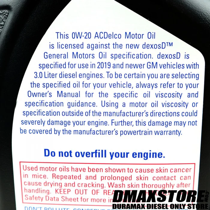 AcDelco DexosD 0W-20 Quart, 2020-2026 LM2/LZ0 - Image 3