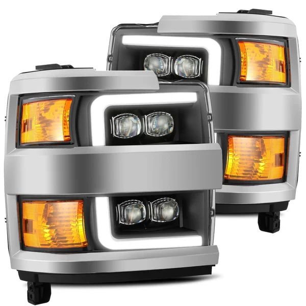AlphaRex MKII Nova-Series LED Projector Headlights - Black, 2015-2019 Silverado LML/L5P