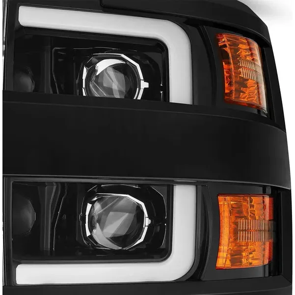AlphaRex Pro-Series Halogen Projector Headlights - Jet Black, 2015-2019 Silverado LML/L5P - Image 2