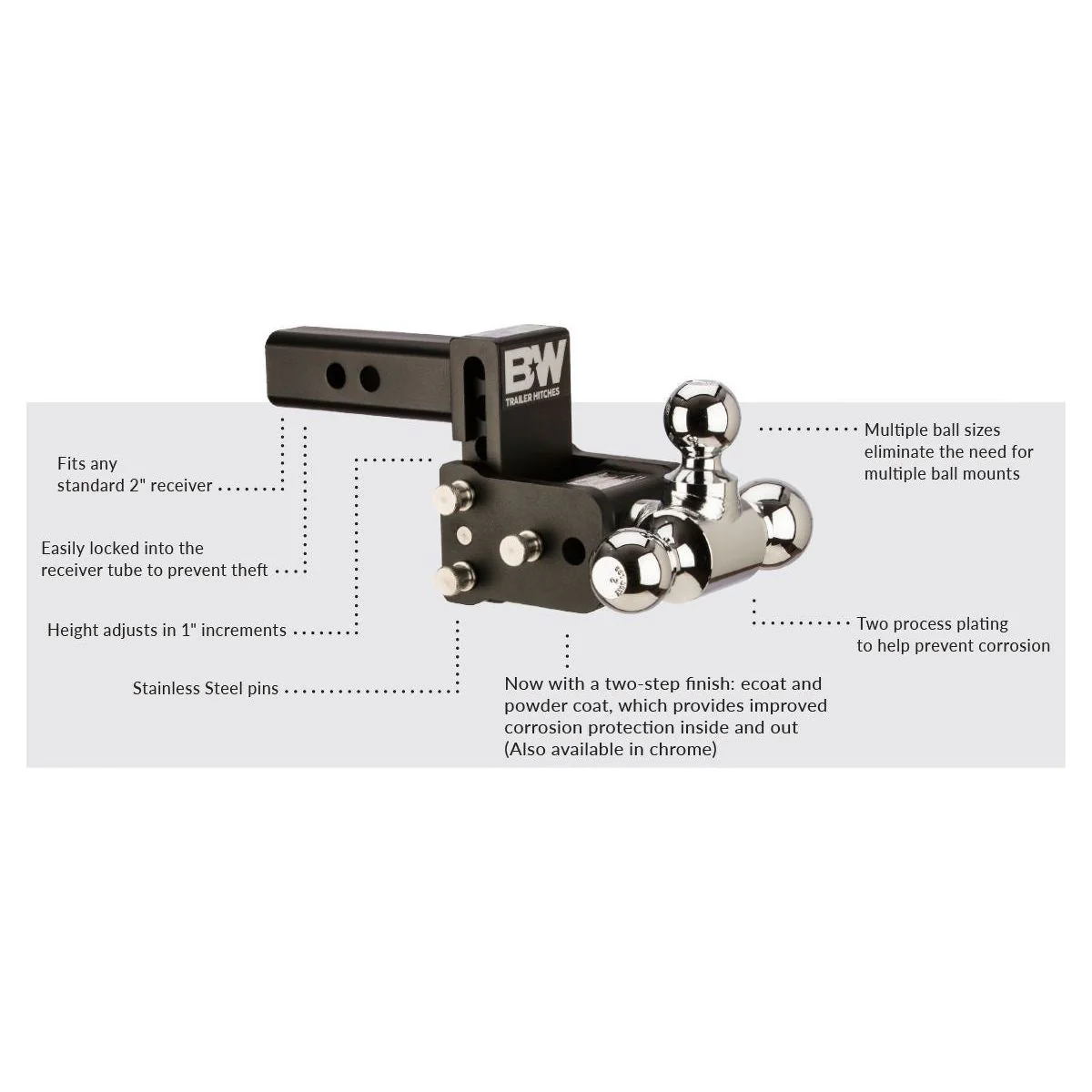 B&W Tow and Stow Ball Mount - 2" Shank - Image 9