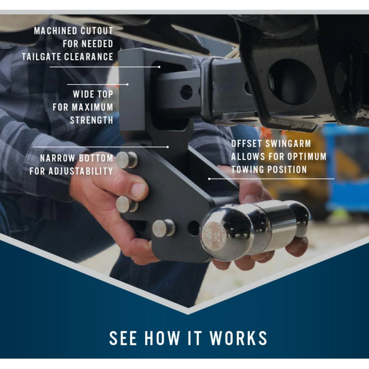 B&W Tow & Stow Ball Mount, 2" Receiver (Multi-Pro Tailgate Compatible) - Image 11