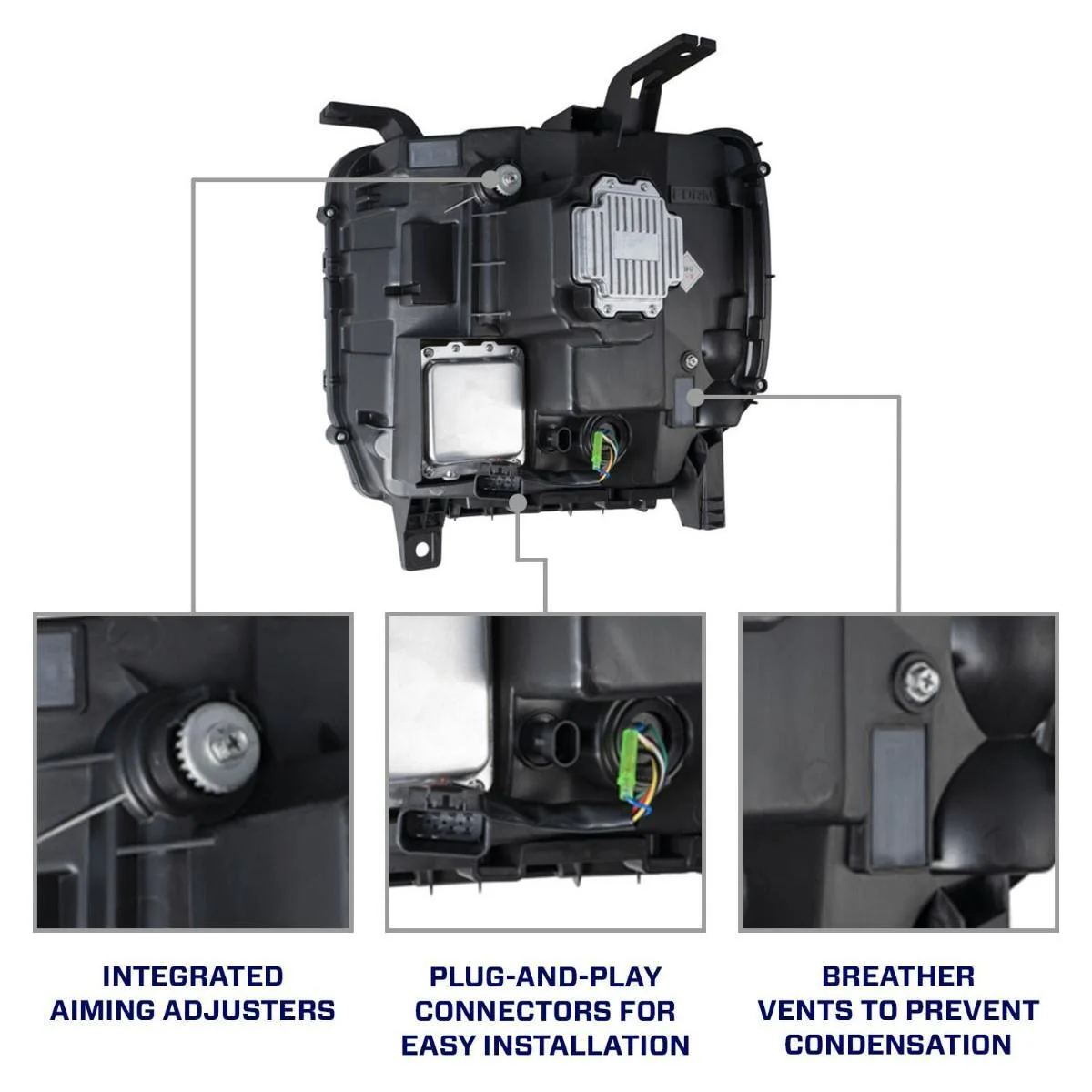 Diode LED Projector Headlights, 2015-2019 Sierra LML/L5P - Image 3