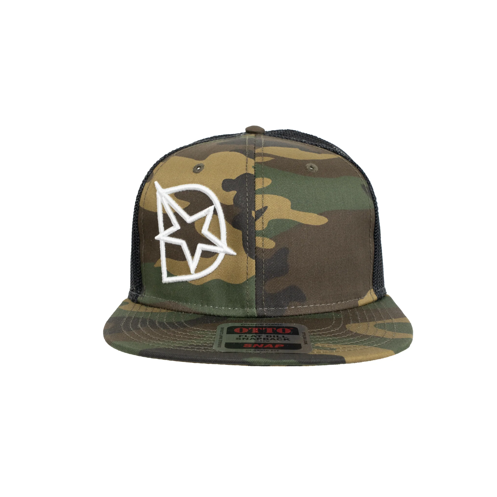 DmaxStore D-Star Snapback Hat (White/Camo) - Image 2