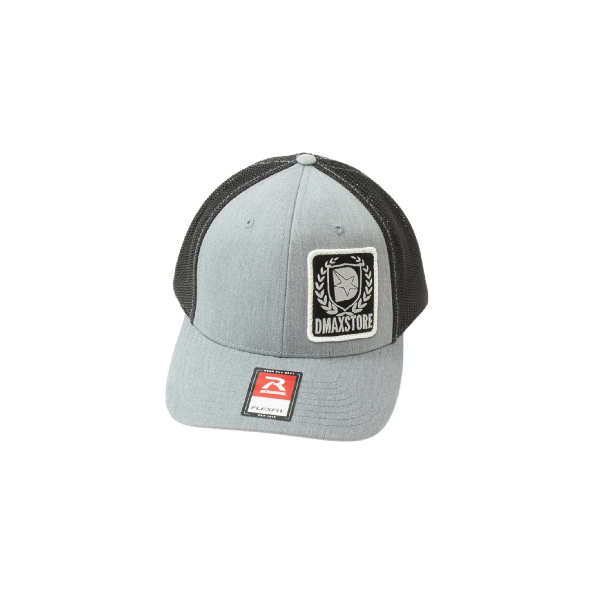 DmaxStore Woven Crest Patch R-Flex Fitted Trucker Hat