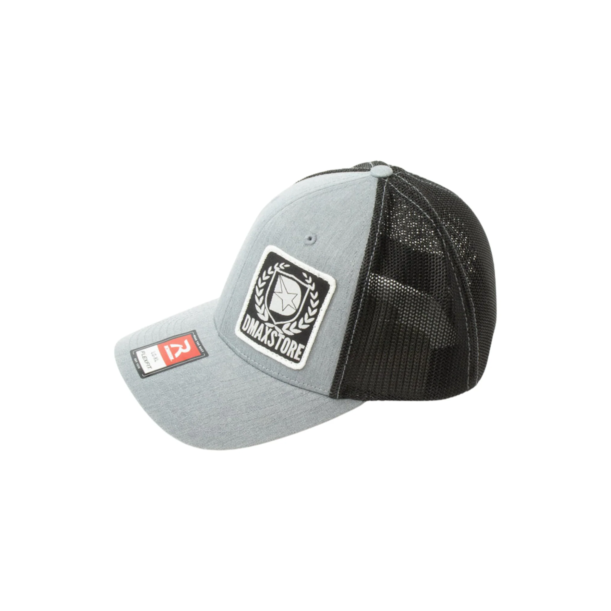 DmaxStore Woven Crest Patch R-Flex Fitted Trucker Hat - Image 2