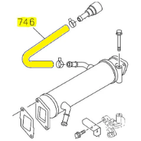 GM EGR Cooler to Heater Core Hose, 2004.5-2007 LLY/LBZ - Image 2