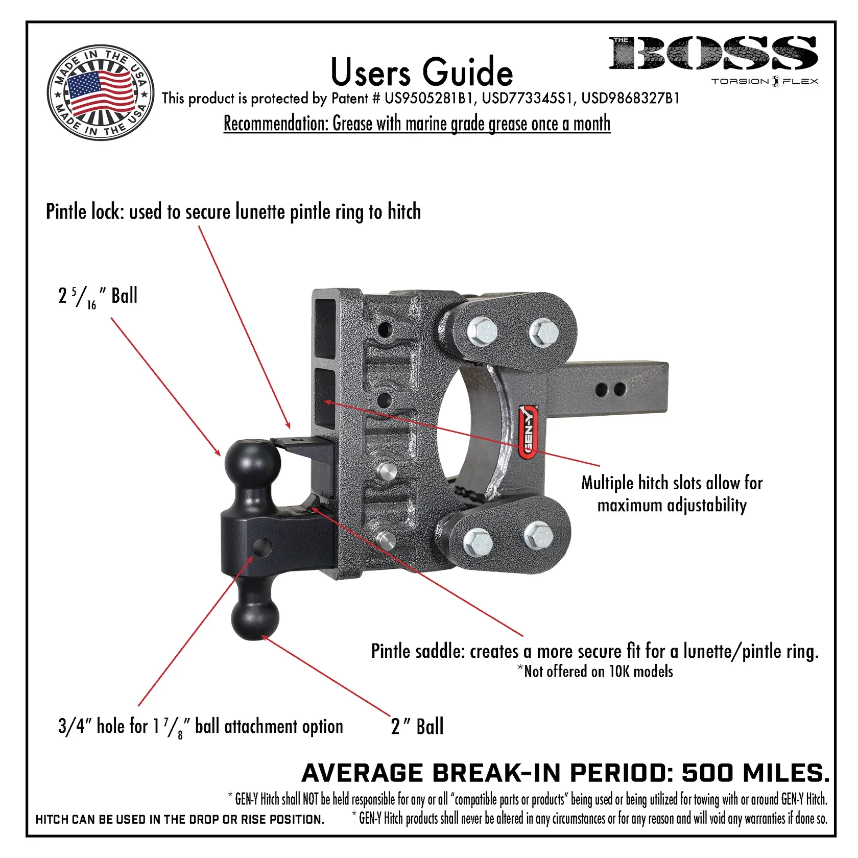 Gen-Y Boss Torsion Flex 16K Drop Hitch 2.5" Receiver (5" Drop) - Image 3