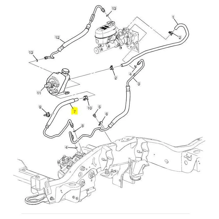 GM Power Steering Gear Outlet Line, 2007.5-2010 LMM - Image 2
