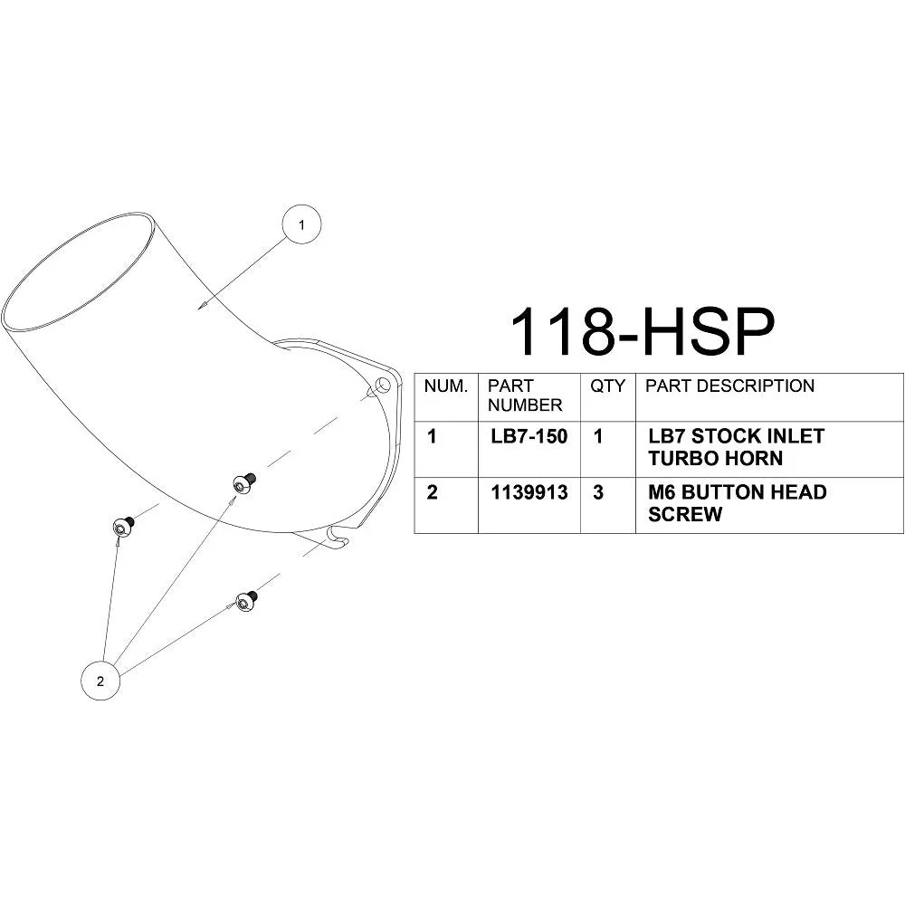 HSP 3.5" LB7 Turbo Inlet Horn, 2001-2004 LB7 - Image 3