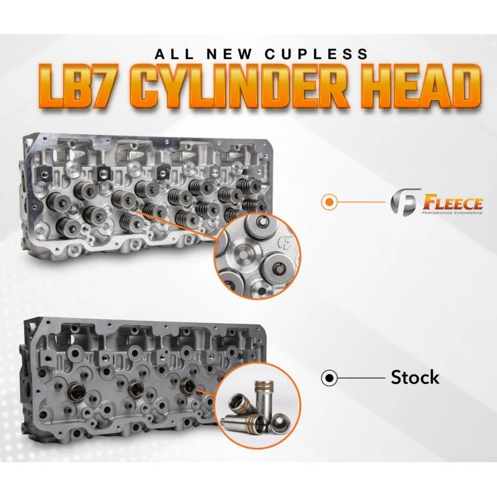 Fleece Performance Cupless Cylinder Head Set, 2001-2004 LB7 - Image 3