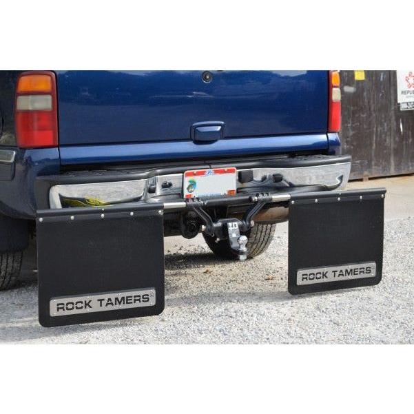 Rock Tamers 2" Hub Mudflap System Matte Black-Stainless Steel Trim Plates - Image 2