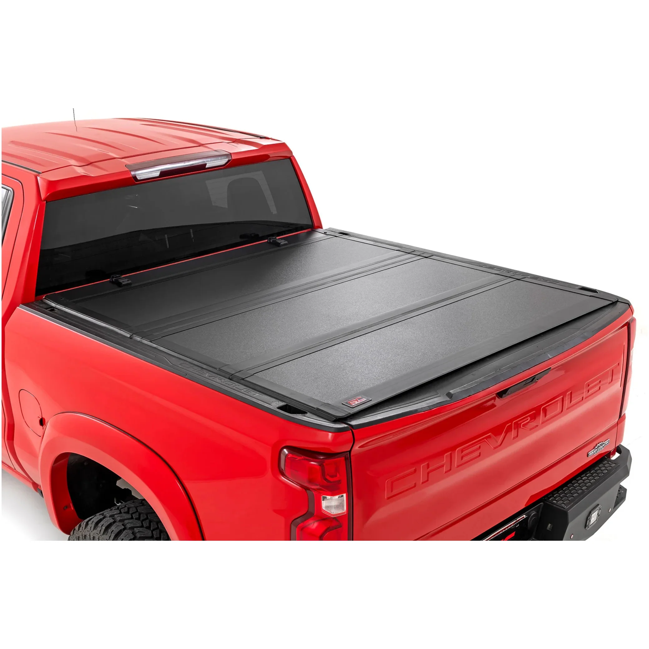 Rough Country Hard Tri-Fold Flip Up Bed Cover, 2020-2025 LM2/LZ0