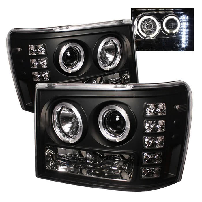 Spyder Halo Projector Headlights Black Sierra 2007.5-2014 LMM/LML