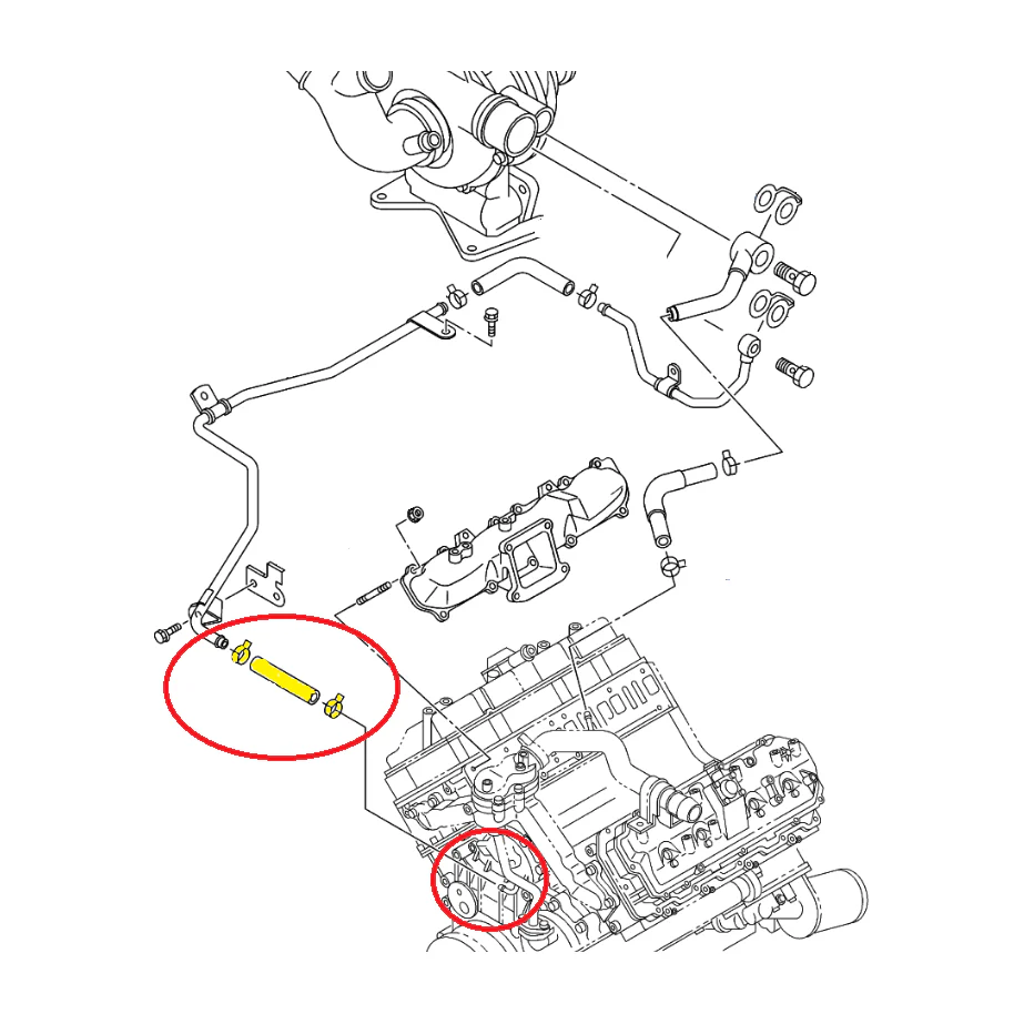 Turbo Coolant Return Hose, 2001-2005 LB7/LLY - Image 2