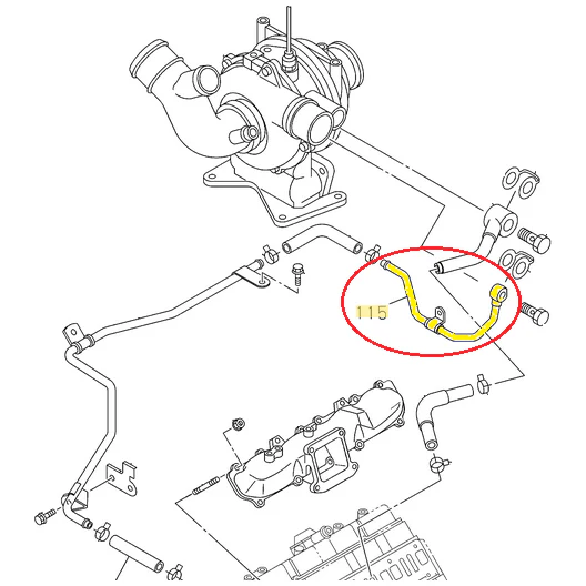 Turbo Coolant Return Pipe, 2006-2010 LBZ/LMM - Image 2