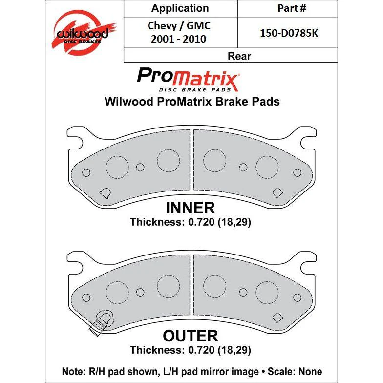 Wilwood ProMatrix Brake Pads, 2001-2010 LB7/LLY/LBZ/LMM - Image 3